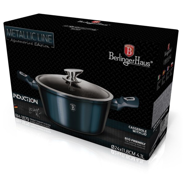 Каструля 4,1 л 24 см BERLINGER HAUS AQUAMARIN BH-1879