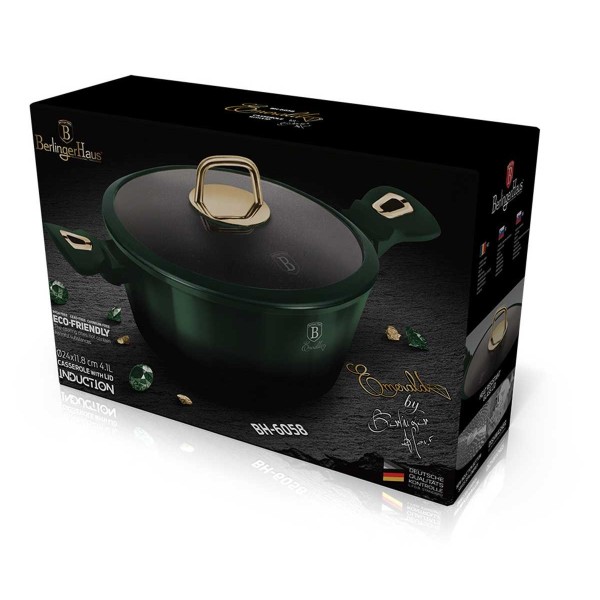 ГРАНІТНИЙ ГОРЩИК 4,1 Л 24 СМ BERLINGER HAUS METALLIC LINE EMERALD BH-6058