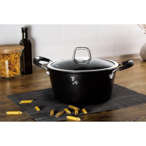 ТИТАНОВА КАСТРУЛЯ 20 см 2,5 л BERLINGER HAUS ЧОРНА ПРОФЕСІЙНА ЛІНІЯ BH-6122
