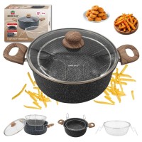 Мармурова каструля KINGHOFF KH-1985 4 л з кошиком для смаження