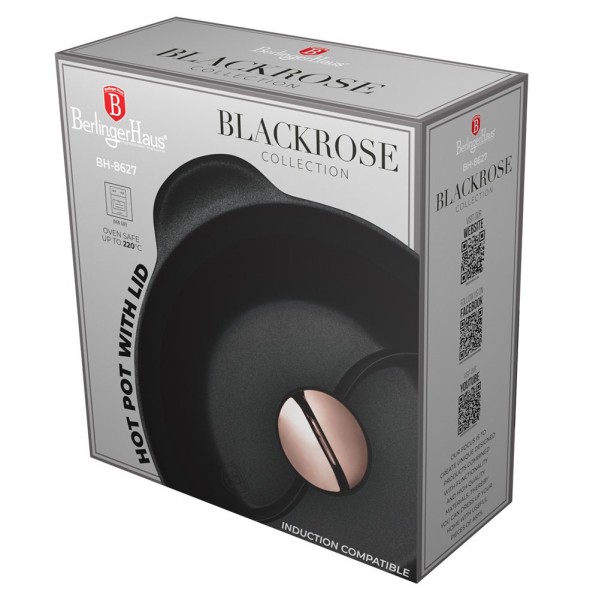 Неглибокий гарячий горщик 30 см BerlingerHaus BH-8627 Колекція Чорна троянда