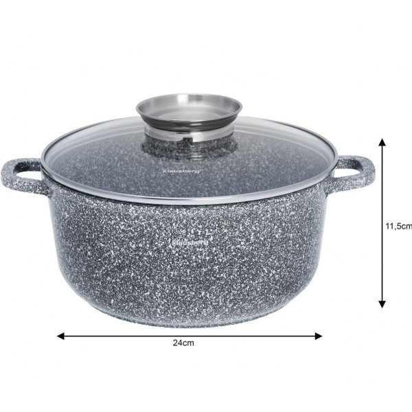 Garnek tradycyjny Klausberg KB-7522 (4,5 l, 24 cm, powłoka marmurowa)