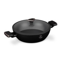 Низький горщик з кришкою 28 см Fashion TV FTV-0035 Матовий чорний-рожеве золото