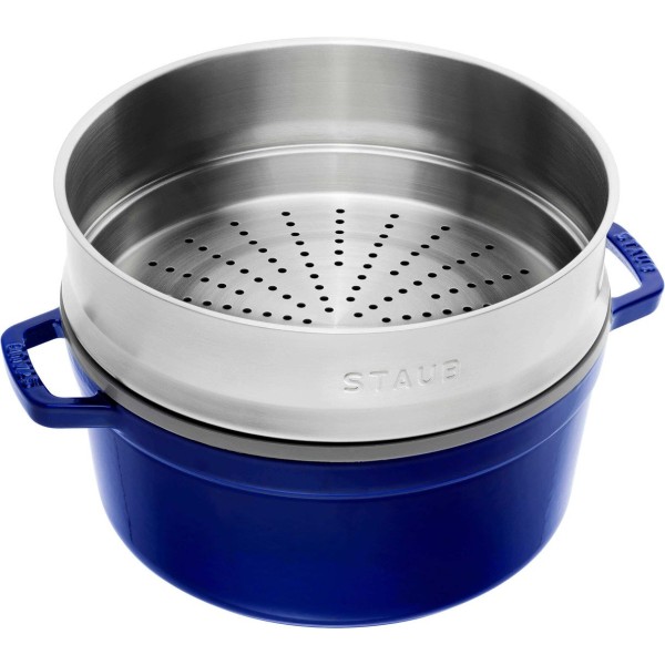 STAUB LA COCOTTE Кругла чавунна каструля зі вставкою 5,2 л, синя