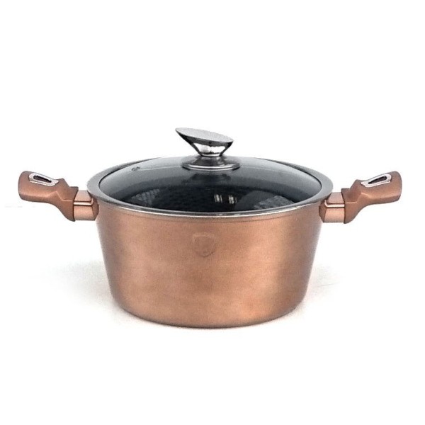 Каструля 8,0 л 30 см Berlinger Haus металева рожево-золота BH-6194