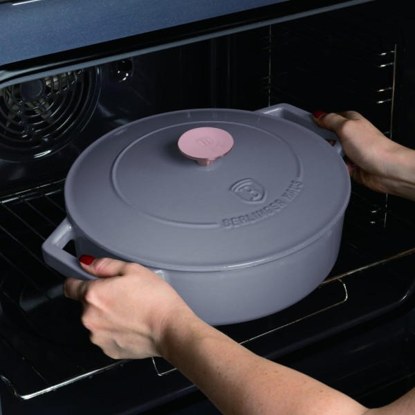 Емальована чавунна каструля 2,57 л, 26 см, BERLINGER HAUS, міцна форма, сіро-коричневий колір BH-6527