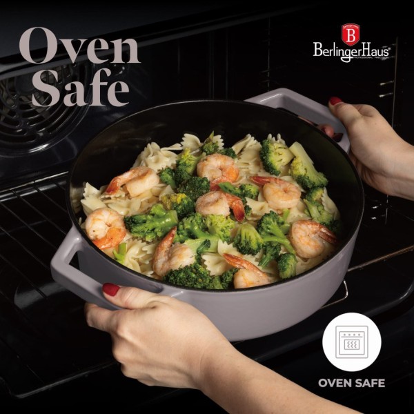 Емальована чавунна каструля 2,57 л, 26 см, BERLINGER HAUS, міцна форма, сіро-коричневий колір BH-6527