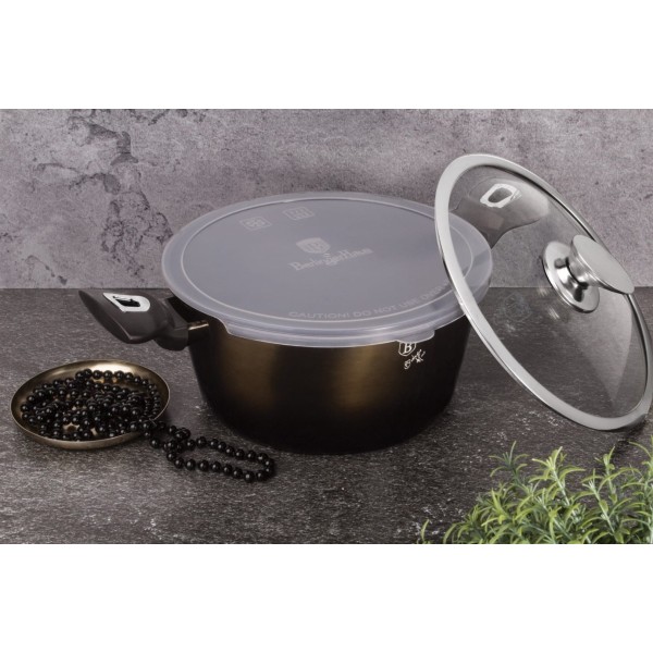 Каструля з гранітним покриттям 6,1 л 28 см BERLINGER HAUS блискучий чорний BH-6606