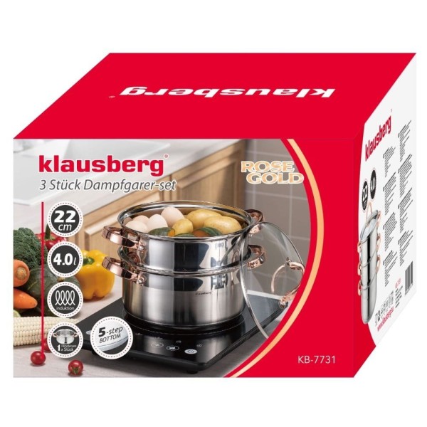 Zestaw garnków parowych Klausberg KB-7731 (22 cm, 3 elementy)