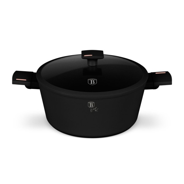 Горщик з кришкою 28 см BerlingerHaus BH-8262 Monaco / Колекція Чорна троянда