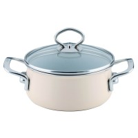 Каструля Riess низька з кришкою 1,0 л 16 см Avorio