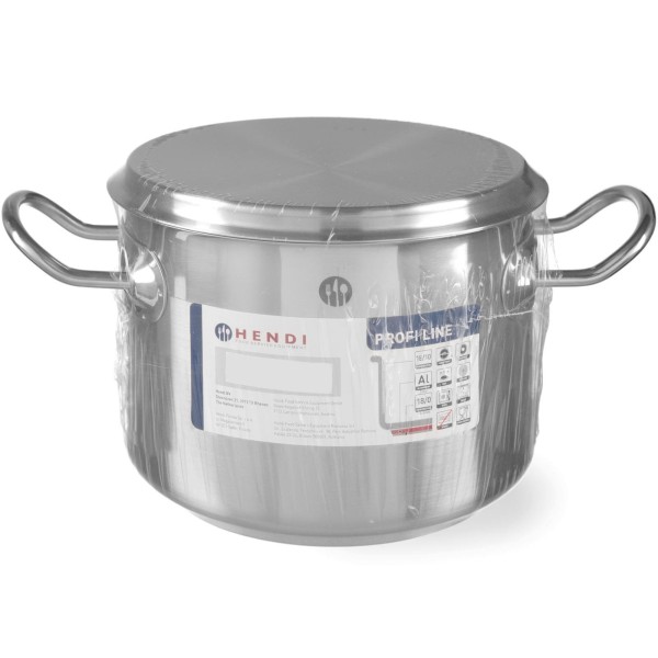 Низька каструля Profi Line з кришкою, діаметр 4,8 л, 240 x 105, висота - Hendi 830406