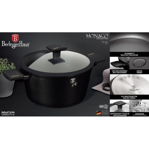 ТИТАНОВИЙ ГОРЩИК 24 см BERLINGER HAUS BH-7087 МОНАКО