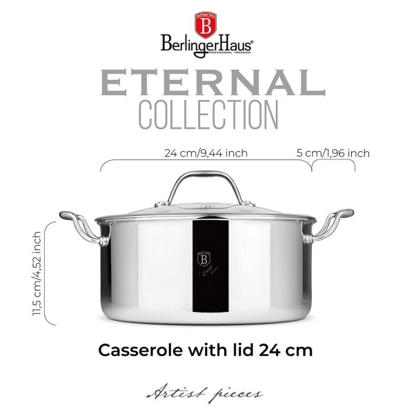 Каструля з кришкою 24 см BerlingerHaus Eternal Collection BH-8509