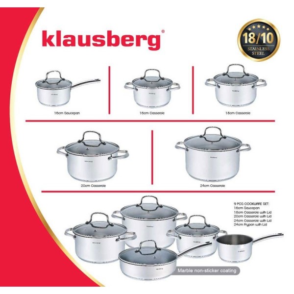 Каструля 5,9 л / 24 см Klausberg Premium 18/10 KB-7214