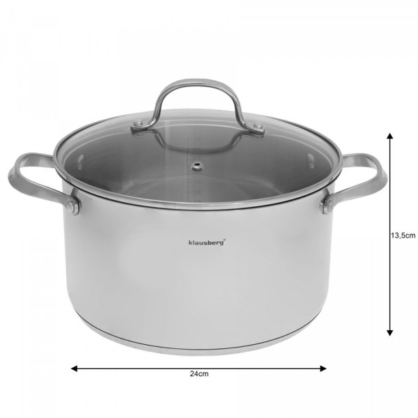 Каструля 5,9 л / 24 см Klausberg Premium 18/10 KB-7214