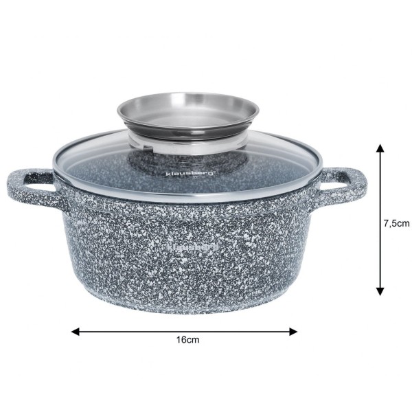 Каструля KLAUSBERG KB-7519 з мармуровою поверхнею 1,3 л 16 см