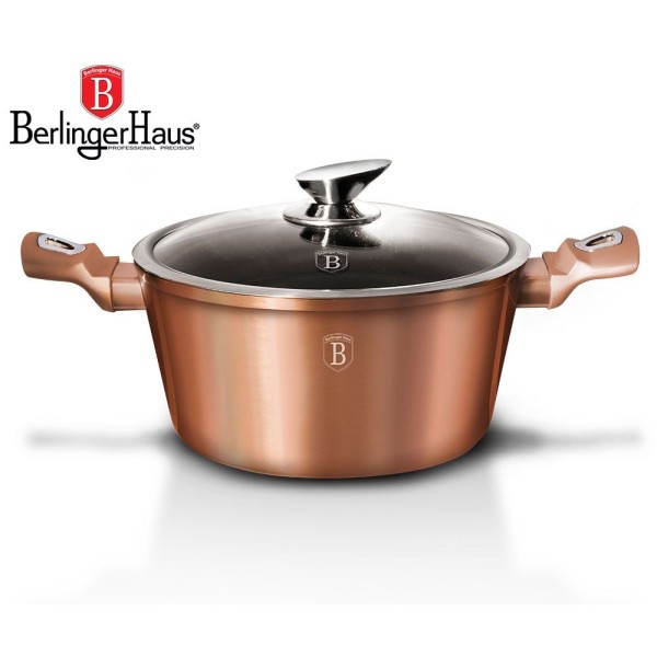 Каструля 4,5 л 24 см Berlinger Haus Metallic Line, рожеве золото BH-1515-N