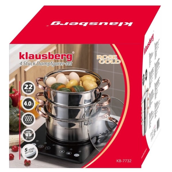 Zestaw garnków parowych Klausberg KB-7732 (22 cm, 4 el.)
