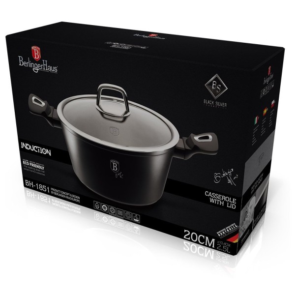 Каструля 4,1 л 24 см Berlinger Haus чорний срібний [BH-1852]