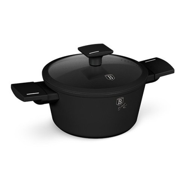 Каструля з кришкою 20 см | BerlingerHaus BH-8187 Матово-чорний