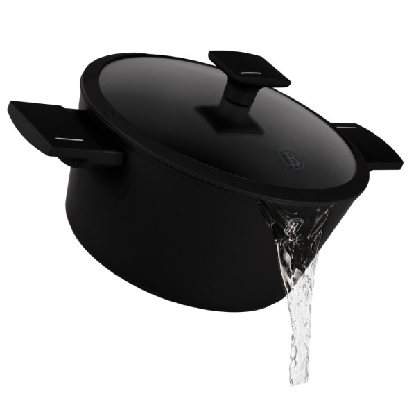 Каструля з кришкою 20 см | BerlingerHaus BH-8187 Матово-чорний