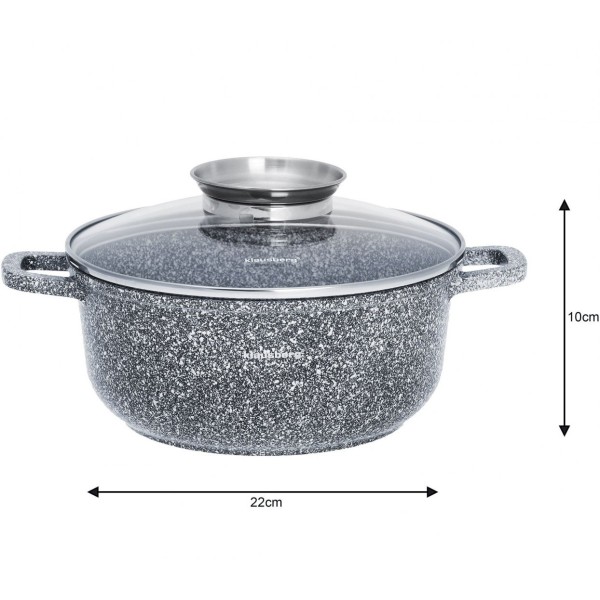 Garnek z powłoką marmurową Klausberg KB-7521 (3.3 l, 22 cm)