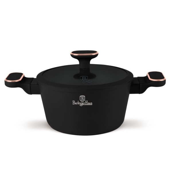 Горщик з кришкою 20 см BerlingerHaus BH- 8357 | Колекція «Чорна троянда»