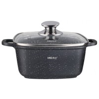 Квадратний горщик з мармуровим покриттям 6,5 л 28 см KINGHOFF KH-1605