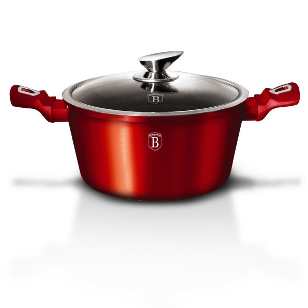 Каструля 6,5 л 28 см Berlinger Haus Metallic Line бордова BH-1258-N