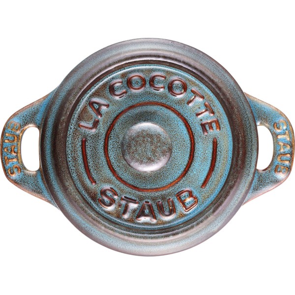 ПОДАРУНКИ STAUB 4 міні-кокотки круглі 10 см, антична бірюза