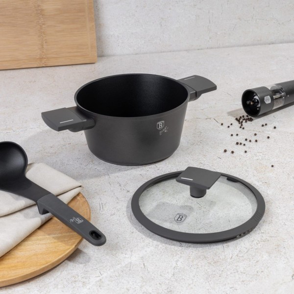 ТИТАНОВА КАСТРУЛЯ З КРИШКОЮ 20 СМ 2,5 Л BERLINGER HAUS АНТРАЦИТ BH-8130