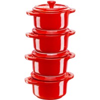 ПОДАРУНКИ STAUB 4 міні-кокотки круглі 10 см, червоні