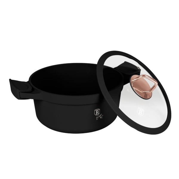 Каструля з титановим покриттям 4,4 л 24 см BERLINGER HAUS Чорна троянда BH-1457