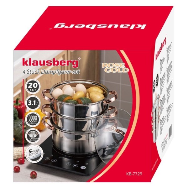 Zestaw garnków parowych Klausberg KB-7729 (20 cm, 4 el.)