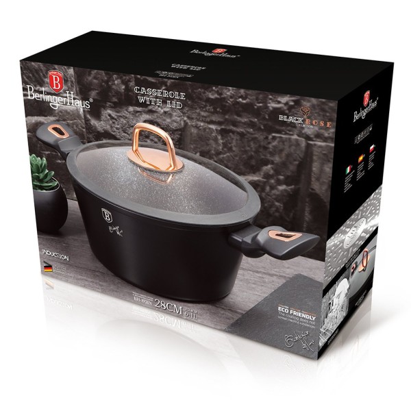 Горщик 6 л з кришкою 28 см BerlingerHaus BH-1931 Чорна троянда