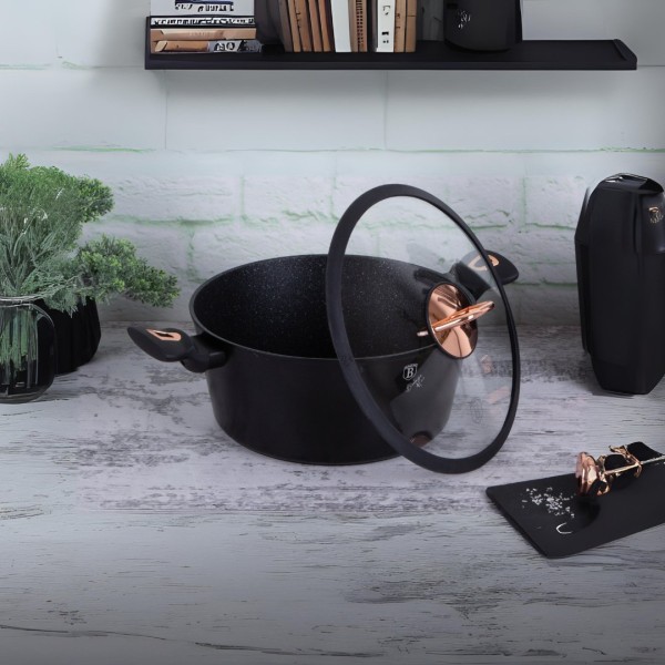 Горщик 6 л з кришкою 28 см BerlingerHaus BH-1931 Чорна троянда