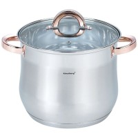 СТАЛЕВА ГАСТРОНОМІЧНА КАСТРУЛЯ 7 Л 22 СМ KLAUSBERG KB-7792 РОЖЕВЕ ЗОЛОТО