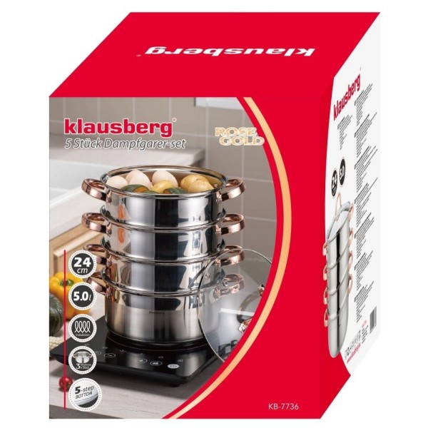 Zestaw garnków parowych Klausberg KB-7736 (24 cm, 5 elementów)