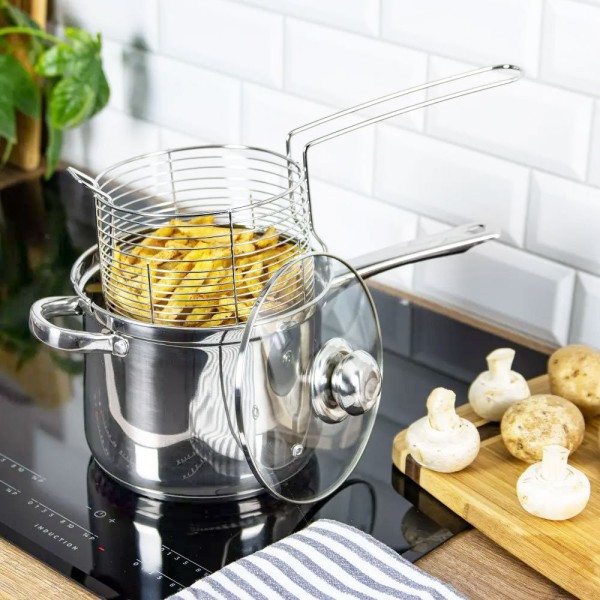 Garnek z koszykiem do smażenia Kinghoff KH-4581 (3.6 l / 18 cm)