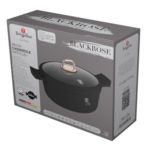 Горщик з кришкою 28 см BarlingerHaus BH-7784 Чорна троянда Колекція