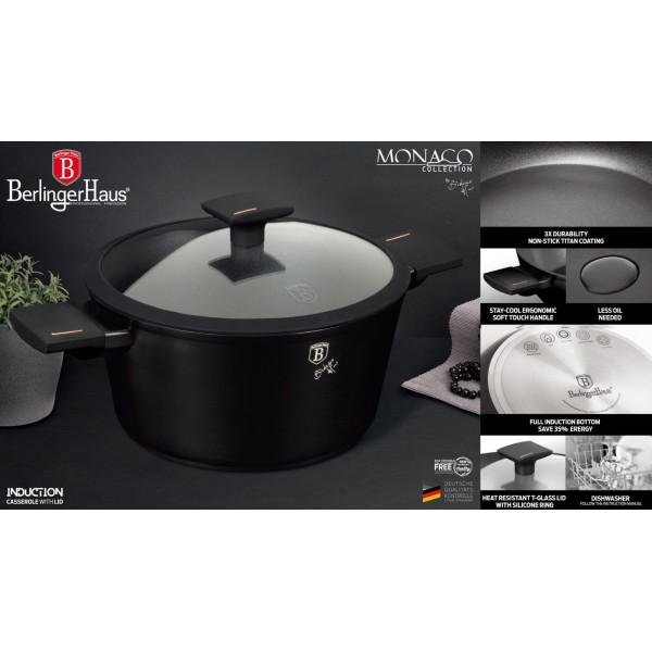 Garnek tradycyjny Berlinger haus MONACO BH-7087 (24 cm, 4.1 l)