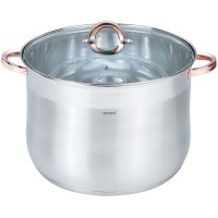 СТАЛЕВИЙ ГАСТРОНОМІЧНИЙ КОТЛЮК 22,4 Л 34 СМ KLAUSBERG KB-7798 РОЖЕВЕ ЗОЛОТО