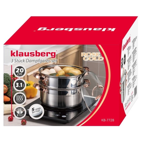 Zestaw garnków parowych Klausberg KB-7728 (20 cm, 3 el.)