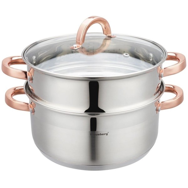 ПАРОВАРА НАБІР ДЛЯ ПРИГОТУВАННЯ НА ПАРІ 24 СМ 3 ЕЛ. KLAUSBERG KB-7734