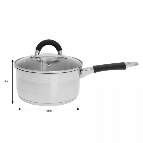 СТАЛЕВИЙ СОУСНИК З КРИШКОЮ 2,1 Л 18 см KINGHOFF KH-1256