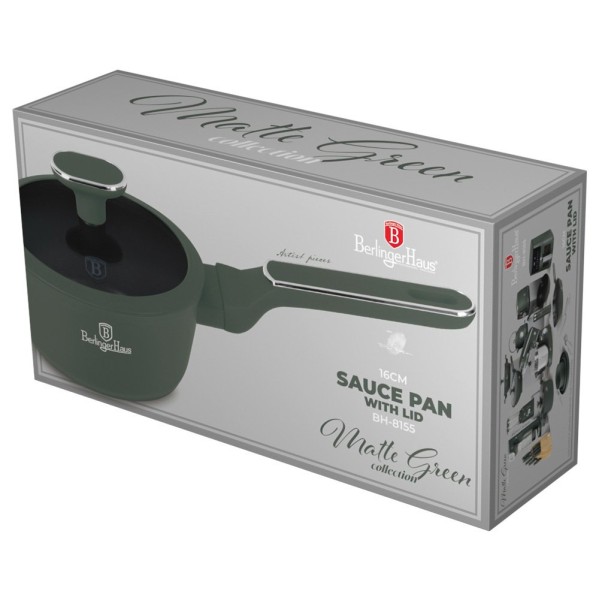Каструля з кришкою 16 см BerlingerHaus матово-зелена BH-8155