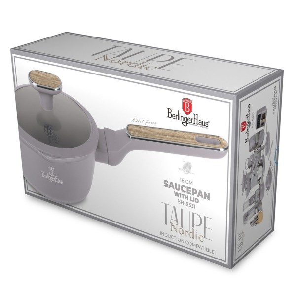 Каструля 16 см з кришкою BerlingerHaus Taupe Nordic BH-8331