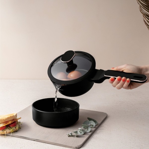 Каструля з кришкою 16 см BerlingerHaus BH-8350 | Колекція «Чорна троянда»