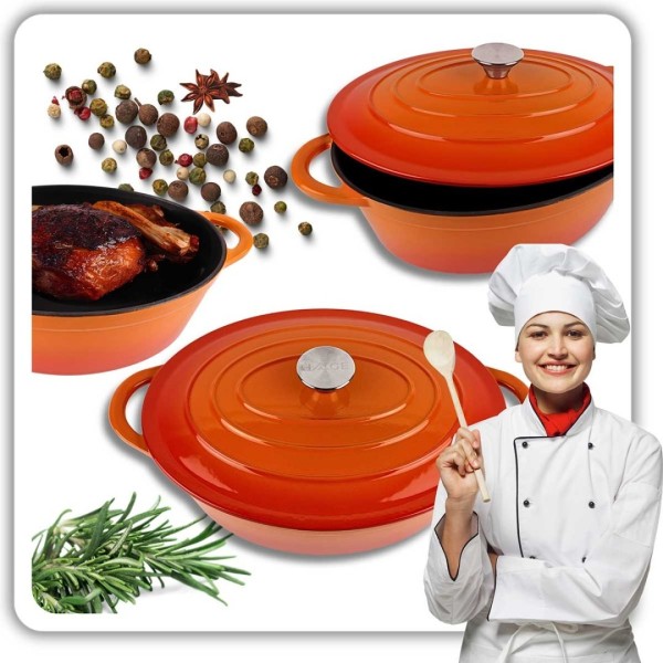 Brytfanna żeliwna gęsiarka  HAGE ORANGE (6 l)